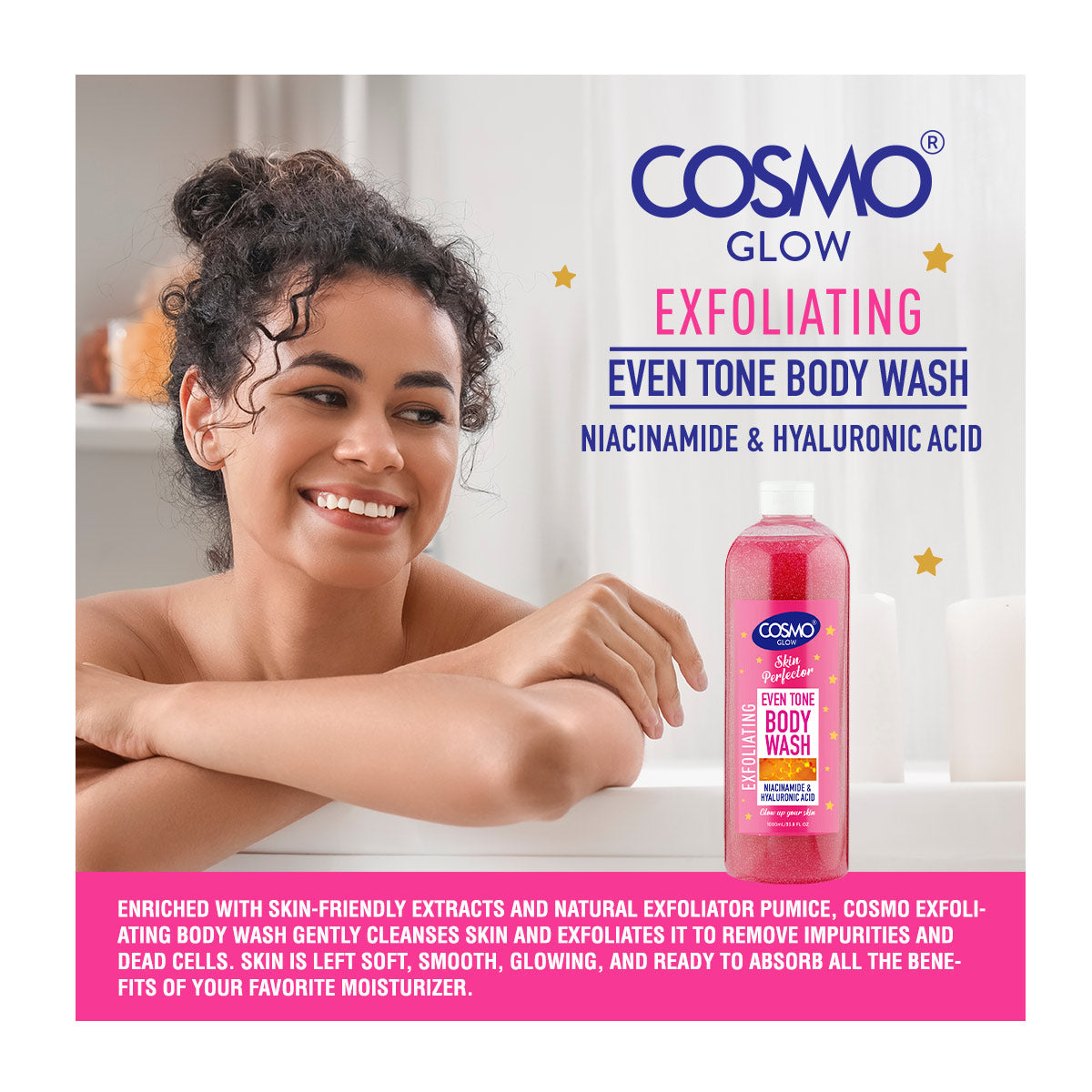 Cosmo Glow Even Tone Exfoliating Body Wash